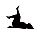 A woman exercising body, black color silhouette vector