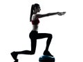 Woman exercising bosu balance ball trainer Royalty Free Stock Photo