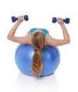 Woman Exercising With Dumbbells Royalty Free Stock Photo