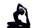 Woman exercising Eka Pada Rajakapotasana One Legged King Pigeon Royalty Free Stock Photo