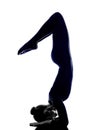 woman exercising Eka Pada Viparita Dandasana pose yoga silhouette