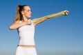 Woman exercising with elastic Royalty Free Stock Photo