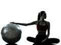 Woman exercising fitness ball Royalty Free Stock Photo