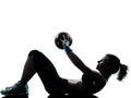 Woman exercising fitness ball workout Royalty Free Stock Photo