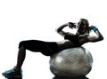 Woman exercising fitness ball workout Royalty Free Stock Photo