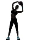 Woman exercising fitness ball workout workout Royalty Free Stock Photo