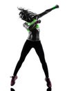 Woman exercising fitness zumba dancing silhouette Royalty Free Stock Photo