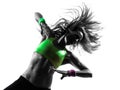 Woman Exercising Fitness Zumba Dancing Silhouette
