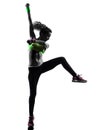 Woman exercising fitness zumba dancing silhouette Royalty Free Stock Photo