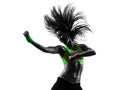 Woman exercising fitness zumba dancing silhouette Royalty Free Stock Photo