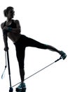 Woman exercising gymstick fitness workout