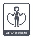 woman exercising icon in trendy design style. woman exercising icon isolated on white background. woman exercising vector icon