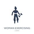 Woman Exercising icon. Trendy flat vector Woman Exercising icon