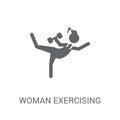 Woman Exercising icon. Trendy Woman Exercising logo concept on w