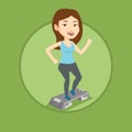 Woman exercising on steeper vector illustration. Royalty Free Stock Photo