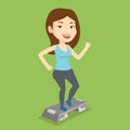 Woman exercising on steeper vector illustration. Royalty Free Stock Photo