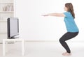 Woman exercisng at home Royalty Free Stock Photo