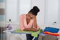 Woman Exhausted While Ironing Clothes Royalty Free Stock Photo