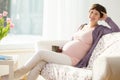 Woman expecting baby Royalty Free Stock Photo