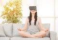 Woman experience vr simulation nature