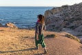 Woman exploring Spanish coastline
