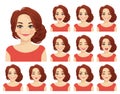 Woman expressions set