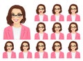 Woman expressions set