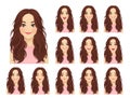 Woman expressions set Royalty Free Stock Photo