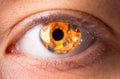 Woman eye with burning fire in it Royalty Free Stock Photo