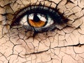 Woman Eye closeup dramatic dehydration or aging concept Royalty Free Stock Photo