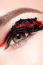 Woman eye with colorful makeup closeup Royalty Free Stock Photo