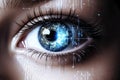 Woman eye concept iris secure future futuristic identification technology vision digital computer scan Royalty Free Stock Photo