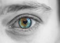 Woman eye with heart shape pupil Royalty Free Stock Photo