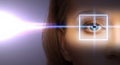 Woman eye with laser correction frame Royalty Free Stock Photo