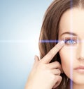 Woman eye with laser correction frame Royalty Free Stock Photo