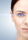 Woman eye with laser correction frame Royalty Free Stock Photo