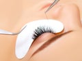 Woman Eye with Long Eyelashes. Eyelash Extension Royalty Free Stock Photo