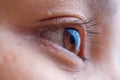 Woman eye macro, the vision of the future and healthy life concept. view precise and straight to the target concept Royalty Free Stock Photo