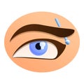 Woman eyebrow piercing icon, cartoon style Royalty Free Stock Photo