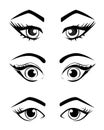 Woman eyes collection, vector illustration illustration isolated on white