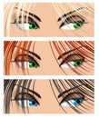 Woman eyes different colors