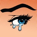 Woman eyes tears crying Royalty Free Stock Photo