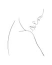 Woman face. Abstract minimalistic linear sketch. Royalty Free Stock Photo