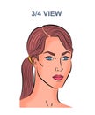 Woman face avatar vector concept