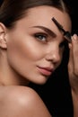 Woman Face With Beautiful Eyebrows And Professional Makeup Royalty Free Stock Photo