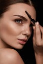 Woman Face With Beautiful Eyebrows And Professional Makeup Royalty Free Stock Photo