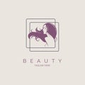 woman face beauty salon spa skincare logo template design for brand or company and other