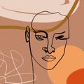 Woman Face Collage Abstract Warm Terracotta Nude Color Shapes Interior Poster Fashion Artistic Portrait Painted Illustration Royalty Free Stock Photo