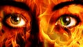 Woman Face fire Close up Royalty Free Stock Photo