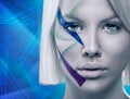 Woman face with futuristic make up